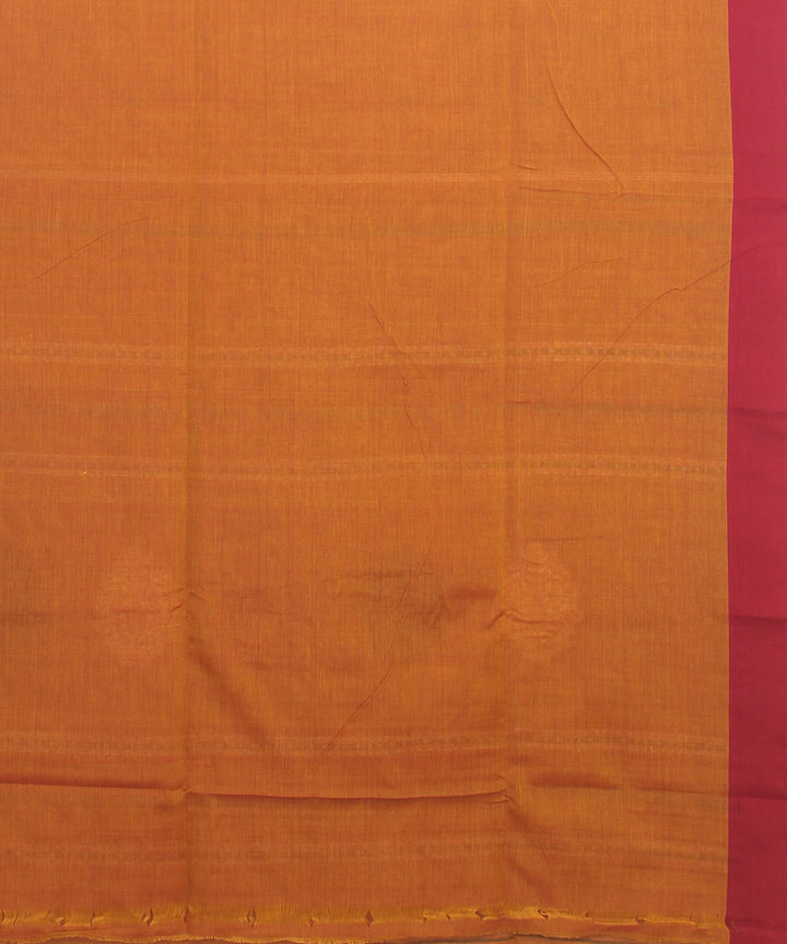 Dark orange maroon bengal cotton handloom saree