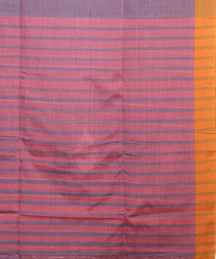 Light lavander orange bengal cotton handloom saree