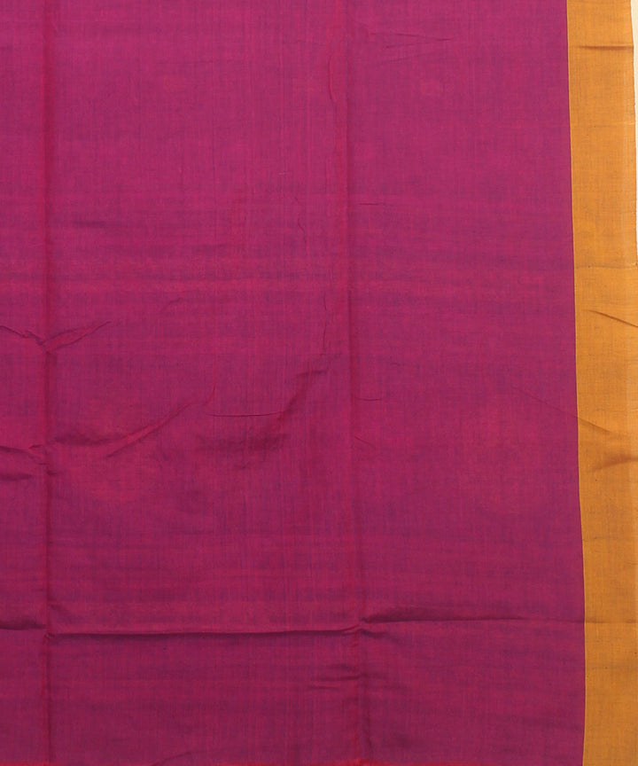 Magenta yellow bengal cotton handloom saree