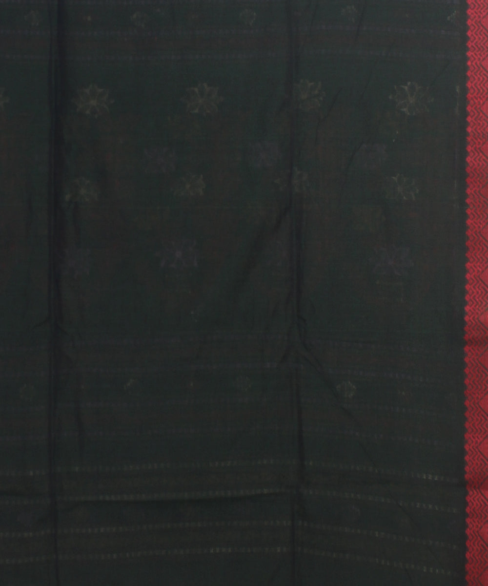 Black red bengal cotton handloom saree