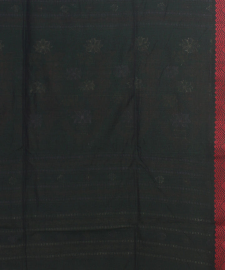 Black red bengal cotton handloom saree