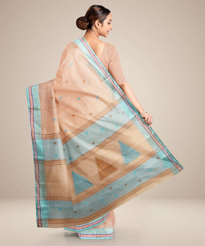 Jasmine light green tangail cotton handloom saree