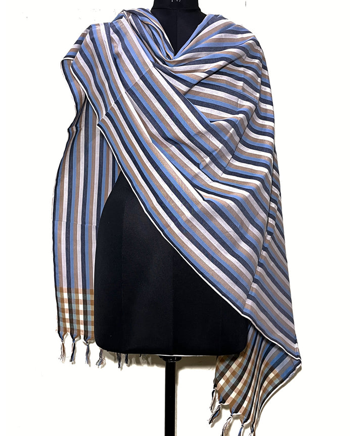Multicolor stripe handloom cotton dupatta