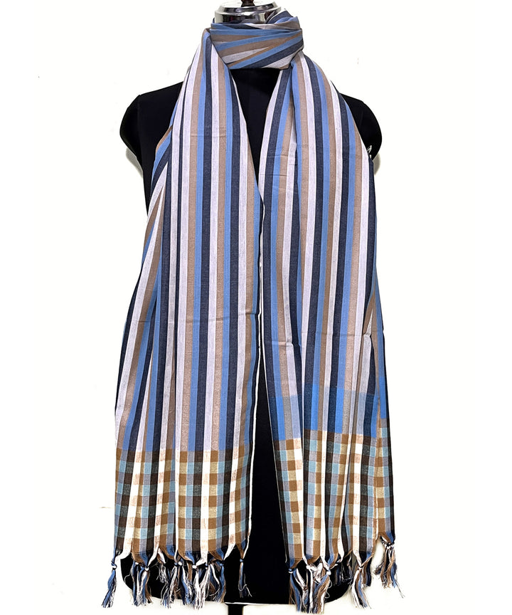 Multicolor stripe handloom cotton dupatta