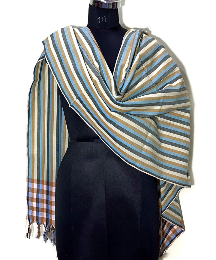 Multicolor stripe cotton handwoven dupatta