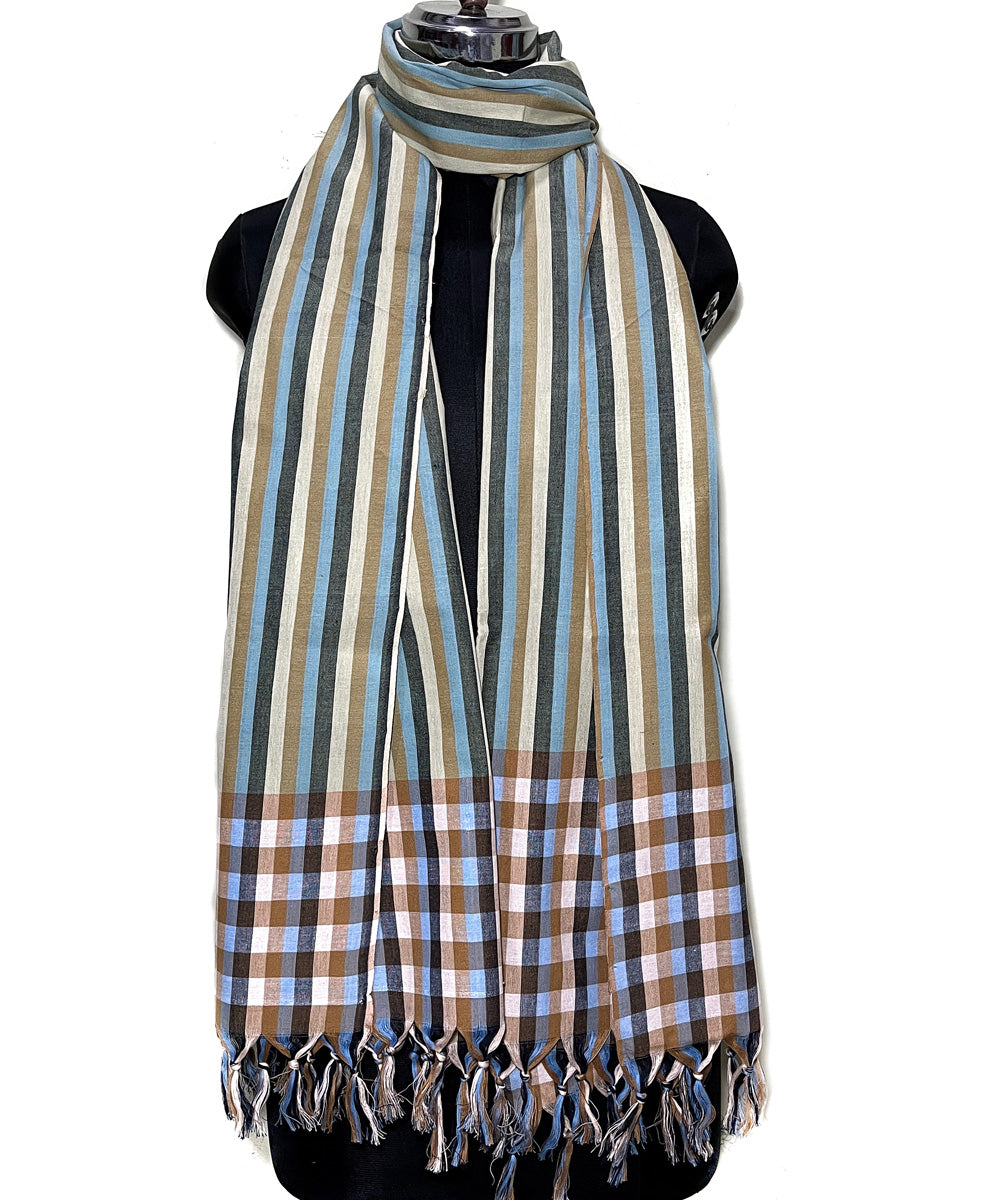 Multicolor stripe cotton handwoven dupatta