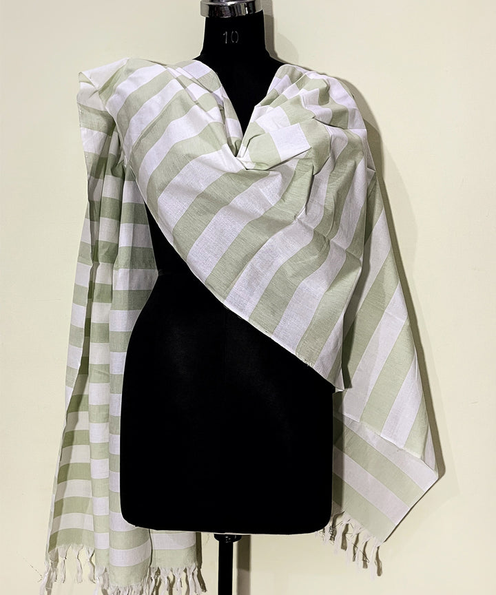 Multicolor stripe hand woven cotton dupatta