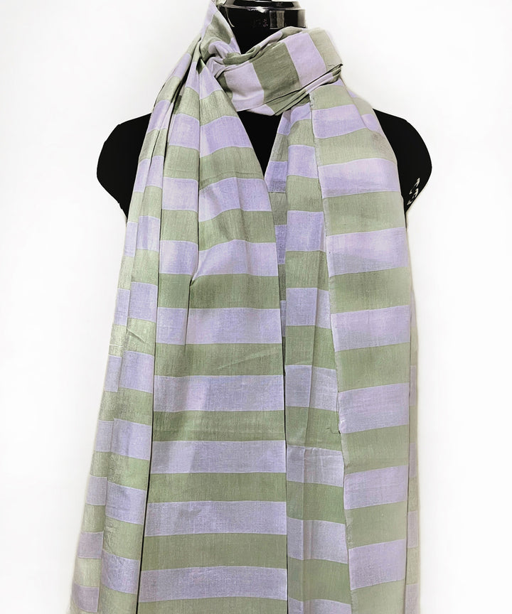 Multicolor stripe hand woven cotton dupatta