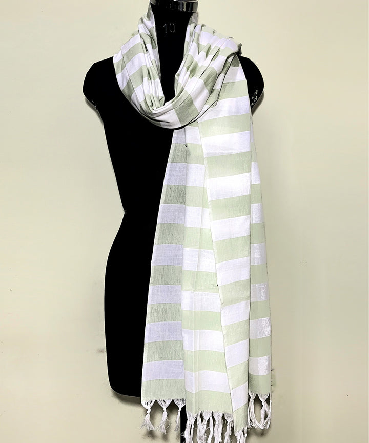 Multicolor stripe hand woven cotton dupatta
