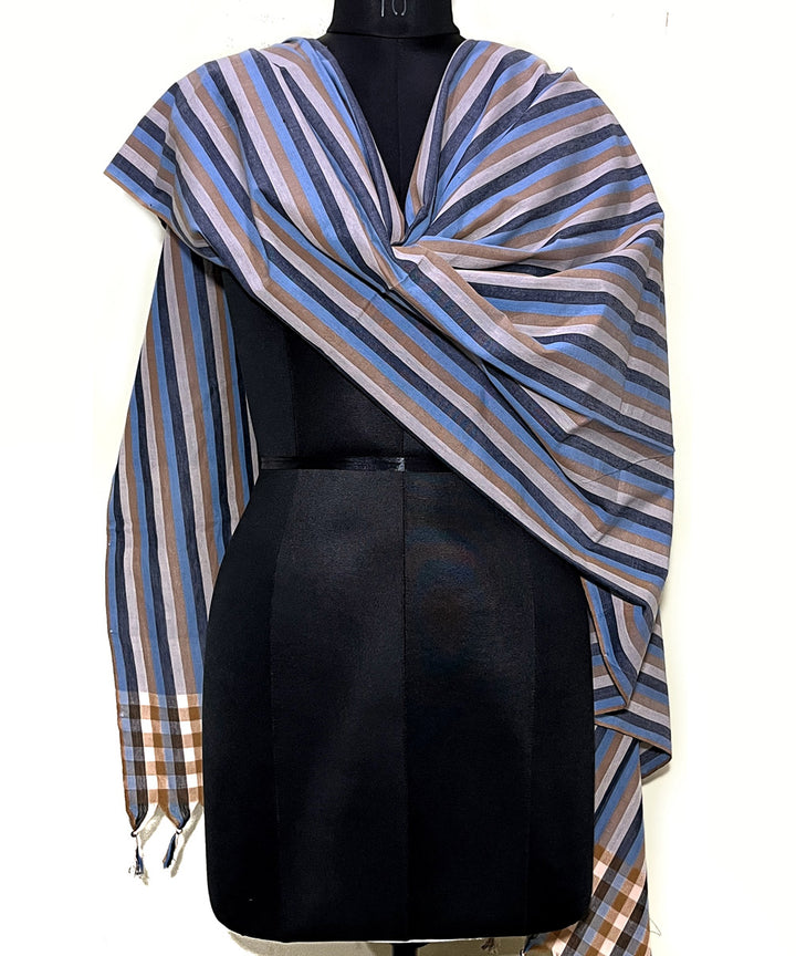 Multicolor stripe hand loom cotton dupatta