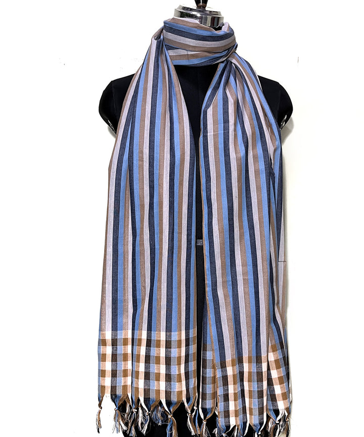 Multicolor stripe hand loom cotton dupatta