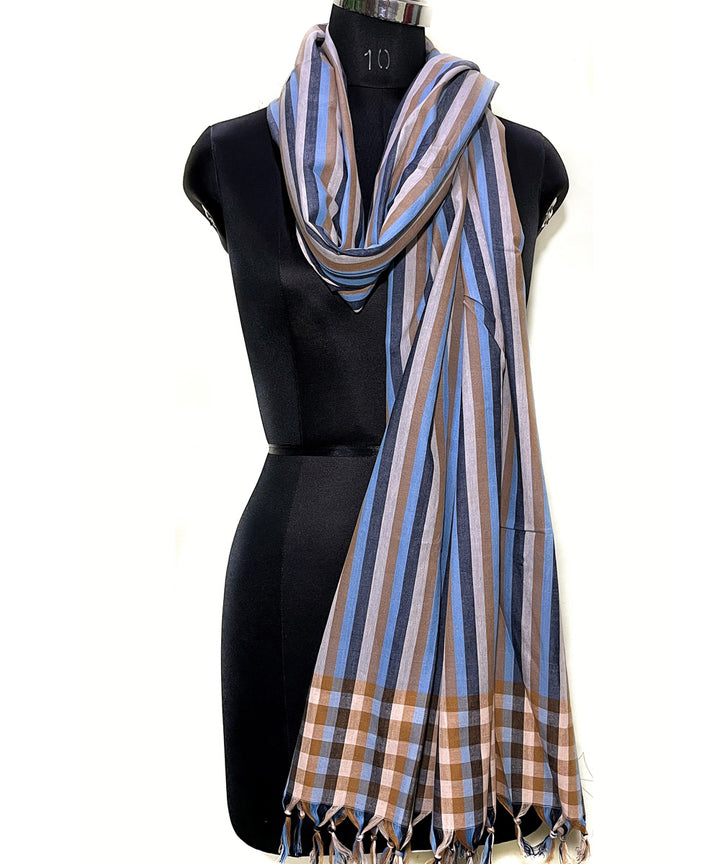 Multicolor stripe hand loom cotton dupatta