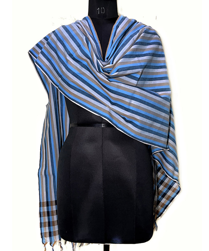 Multi color stripe cotton handwoven dupatta