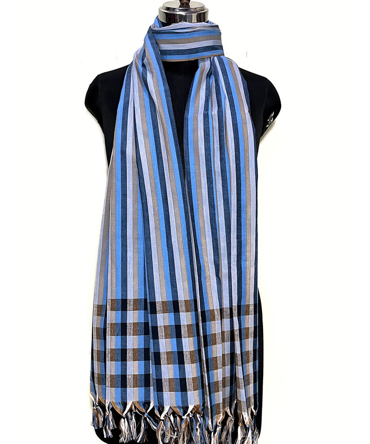 Multi color stripe cotton handwoven dupatta