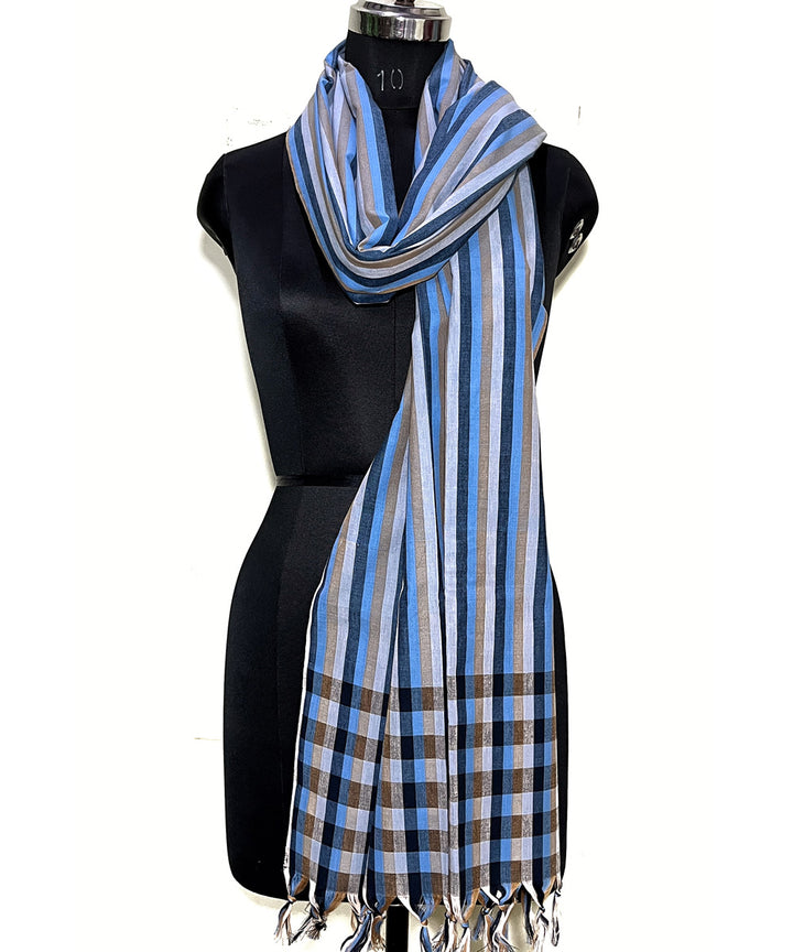 Multi color stripe cotton handwoven dupatta