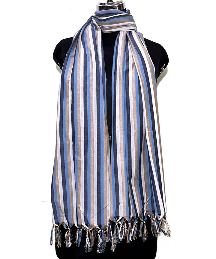 Multicolor stripe handwoven cotton dupatta
