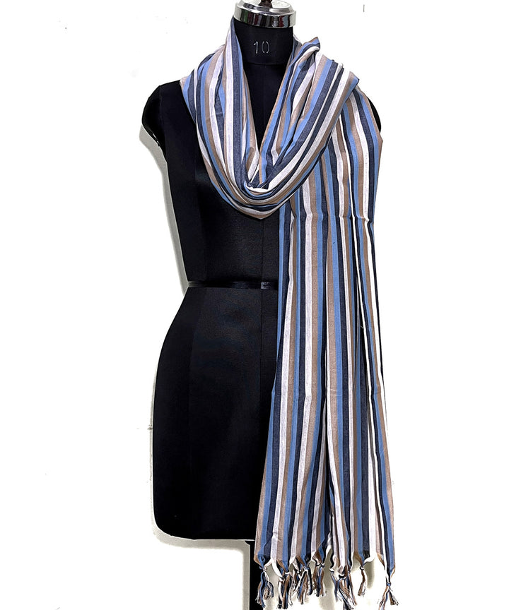 Multicolor stripe handwoven cotton dupatta