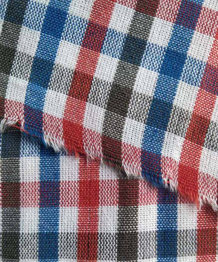 Multicolor check handwoven cotton fabric