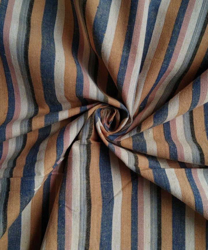Multicolor stripe handloom cotton fabric