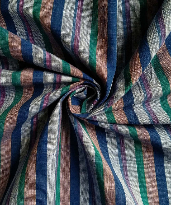 Multicolor handwoven cotton stripe fabric