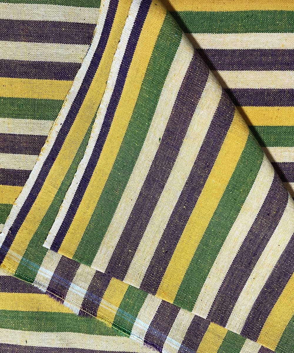 Multicolor stripe cotton handwoven fabric