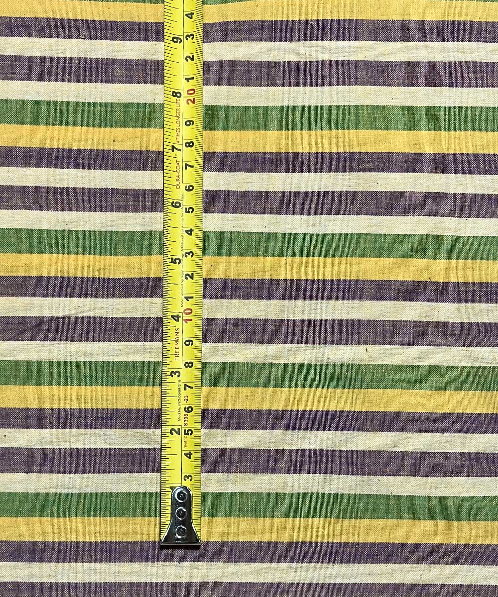 Multicolor stripe cotton handwoven fabric