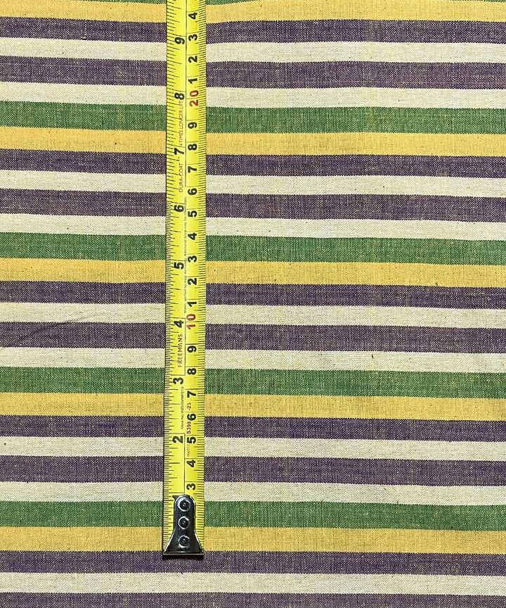 Multicolor stripe cotton handwoven fabric