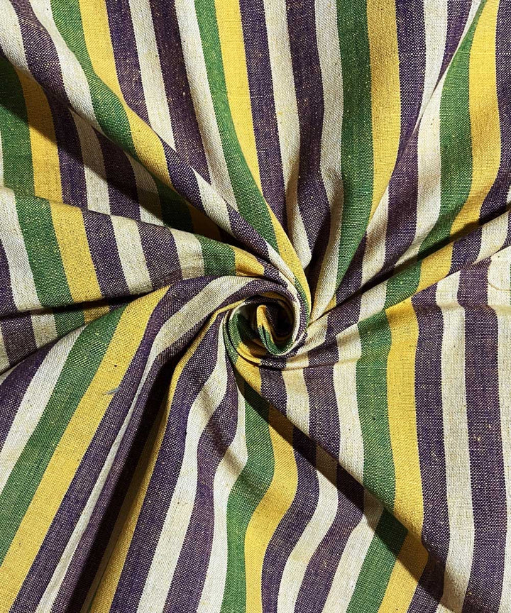 Multicolor stripe cotton handwoven fabric