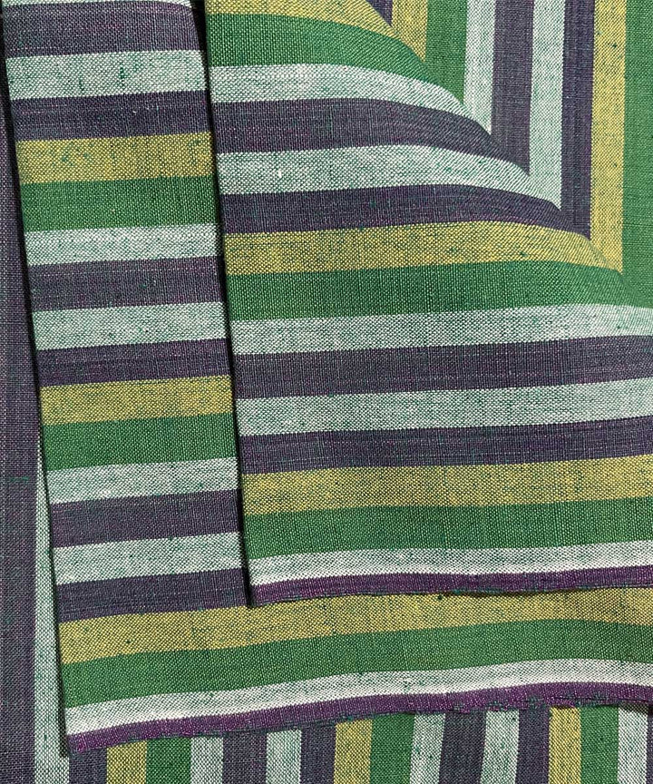 Multicolor stripe handwoven cotton fabric