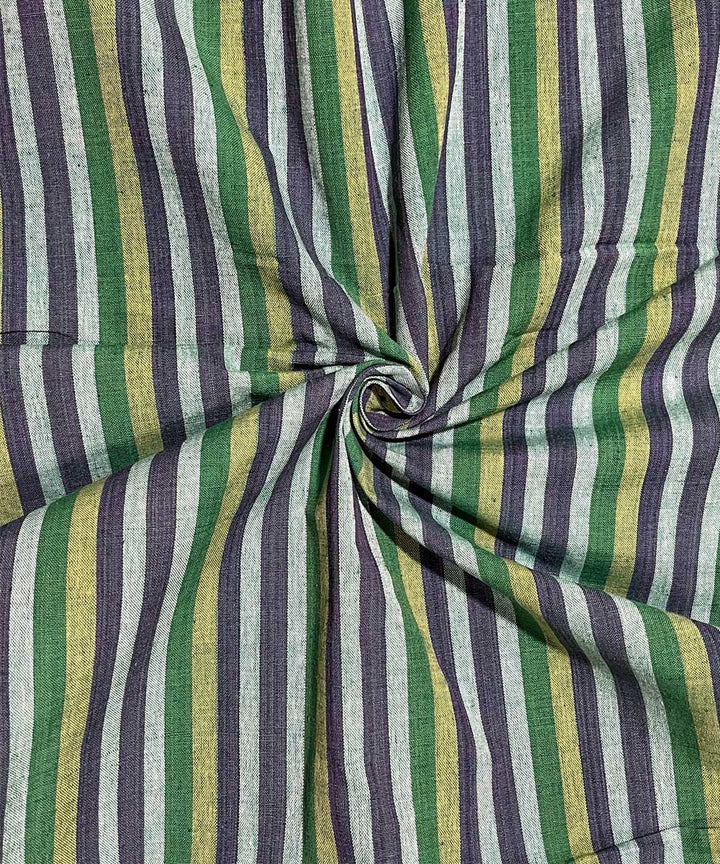 Multicolor stripe handwoven cotton fabric