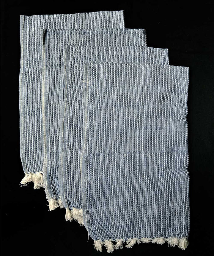 Set of 4 grey cotton handwoven napkin