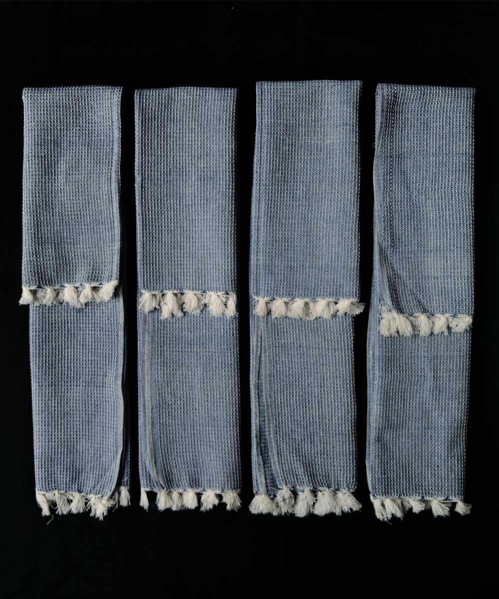 Set of 4 grey cotton handwoven napkin