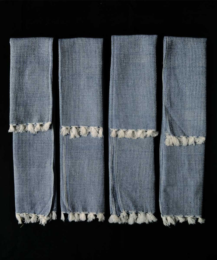 Set of 4 grey cotton handwoven napkin