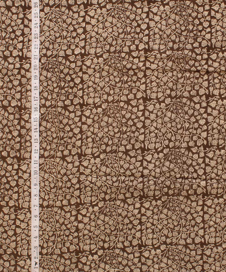 Beige moody grey cotton hand block bagh printed fabric
