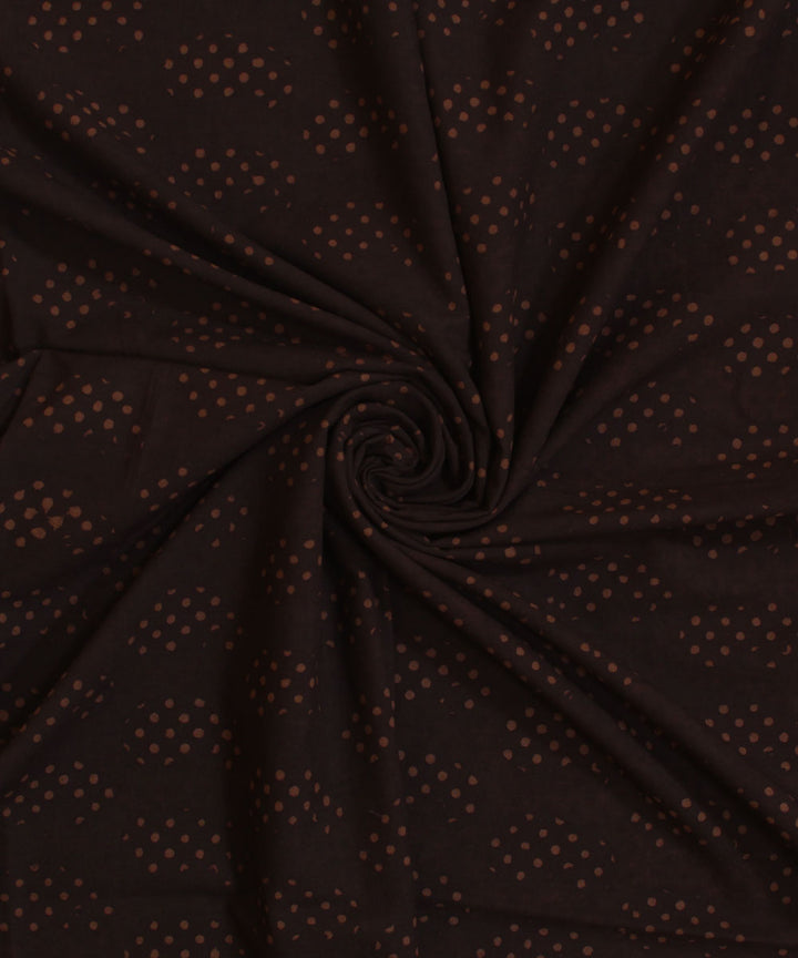 Black olive green hand block bagh printed cotton fabric