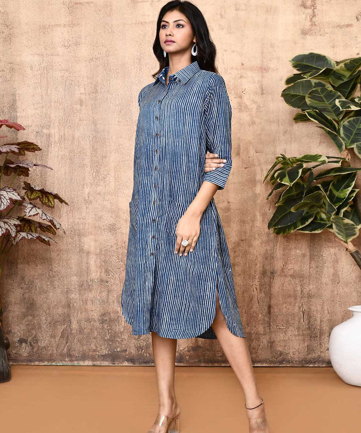 Indigo ajrakh hand printed cotton kurti