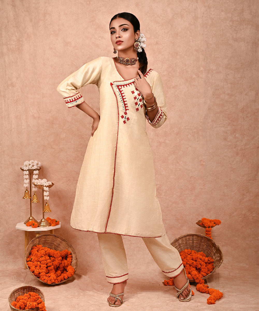 Ahilya cotton silk kurta-set of 2