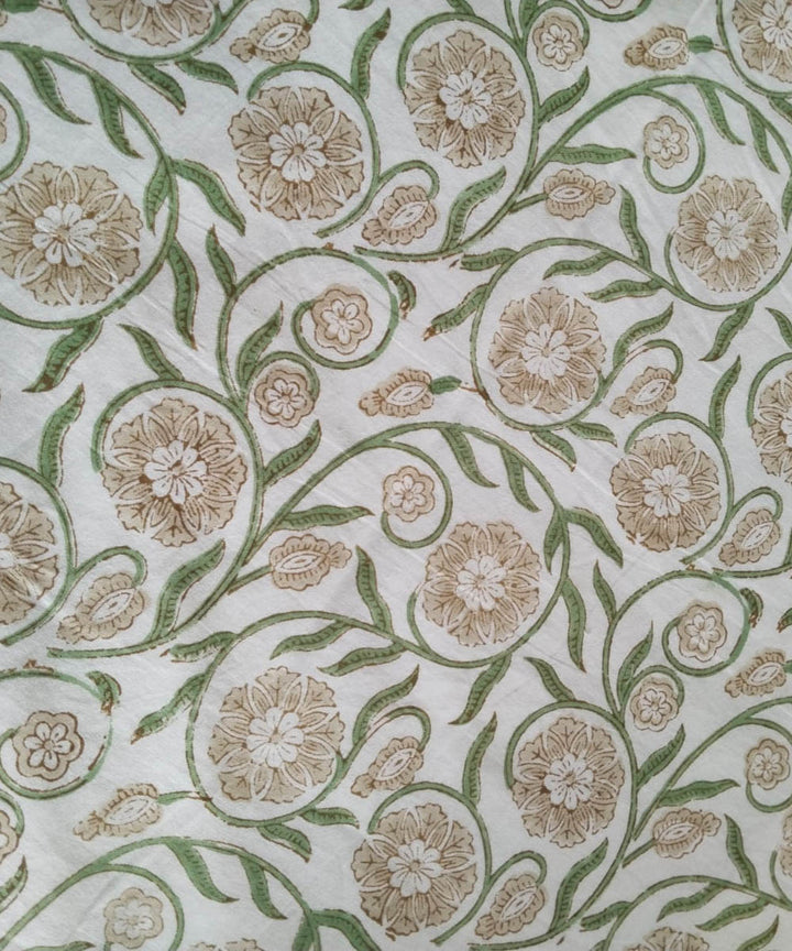 Multicolor offwhite white hand block printed cotton double bed bedsheet
