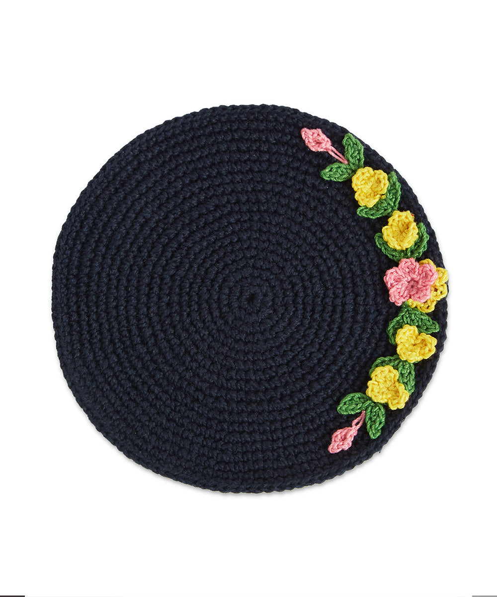 Navy blue handcrafted crochet coaster set of 4
