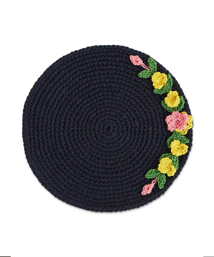 Navy blue handcrafted crochet coaster set of 4