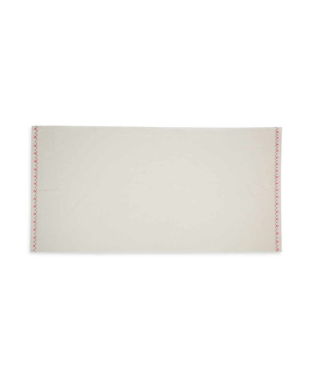 Beige pink hand embroidery cotton bathing towel
