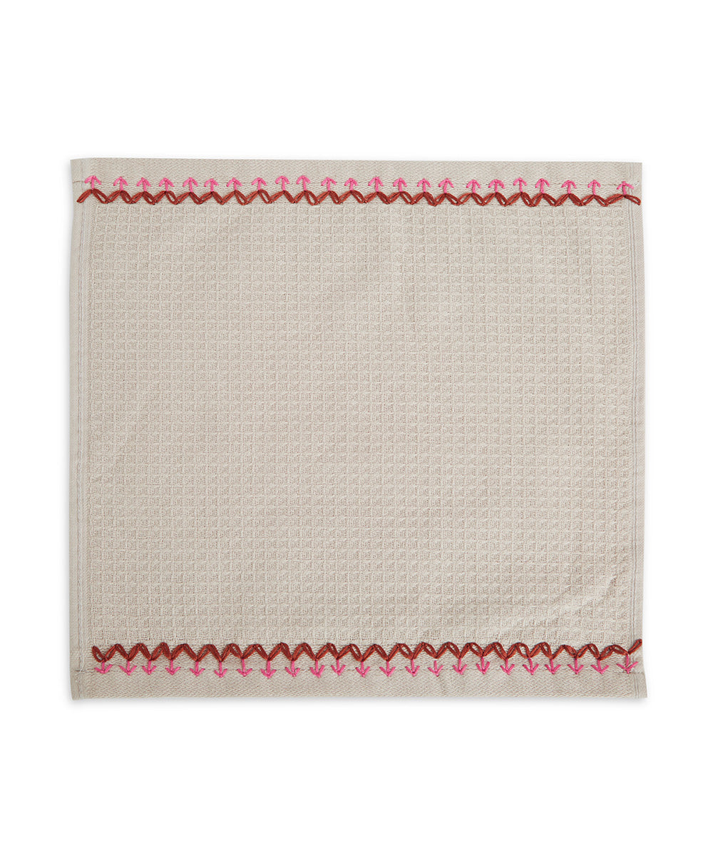 Beige pink hand embroidery cotton bathing towel