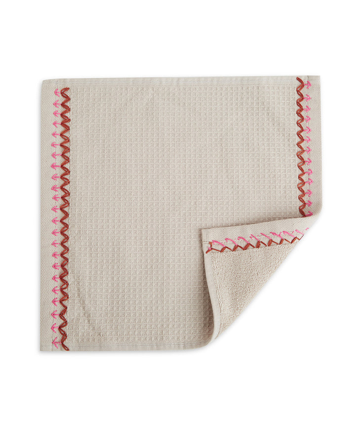 Beige pink hand embroidery cotton bathing towel