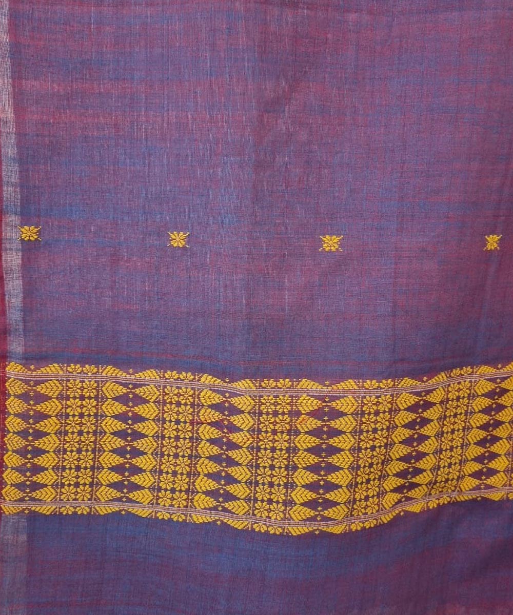 Red purple handloom cotton assam dupatta