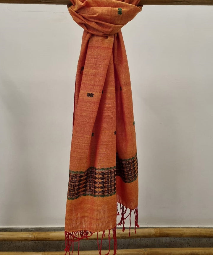 Black rust handloom cotton assam dupatta