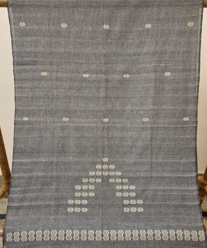 Grey offwhite handloom cotton assam kurta material