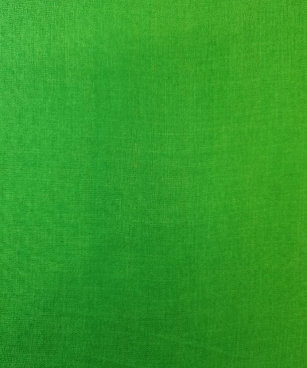 Cyan green handwoven cotton assam fabric