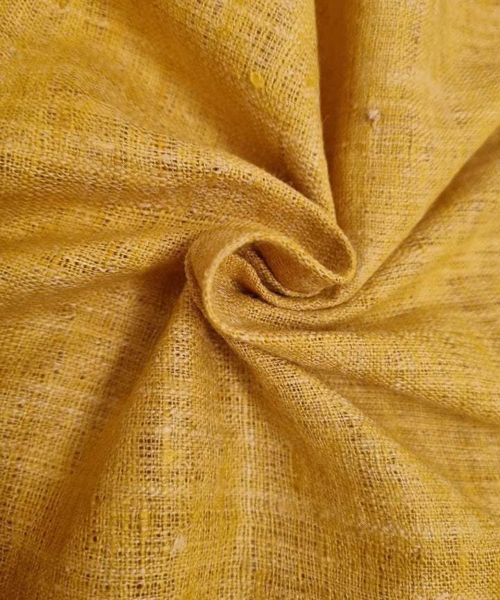 Yellow handwoven eri silk assam fabric