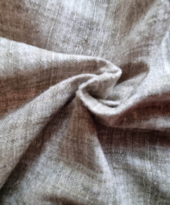 Greenish white handwoven eri silk assam fabric