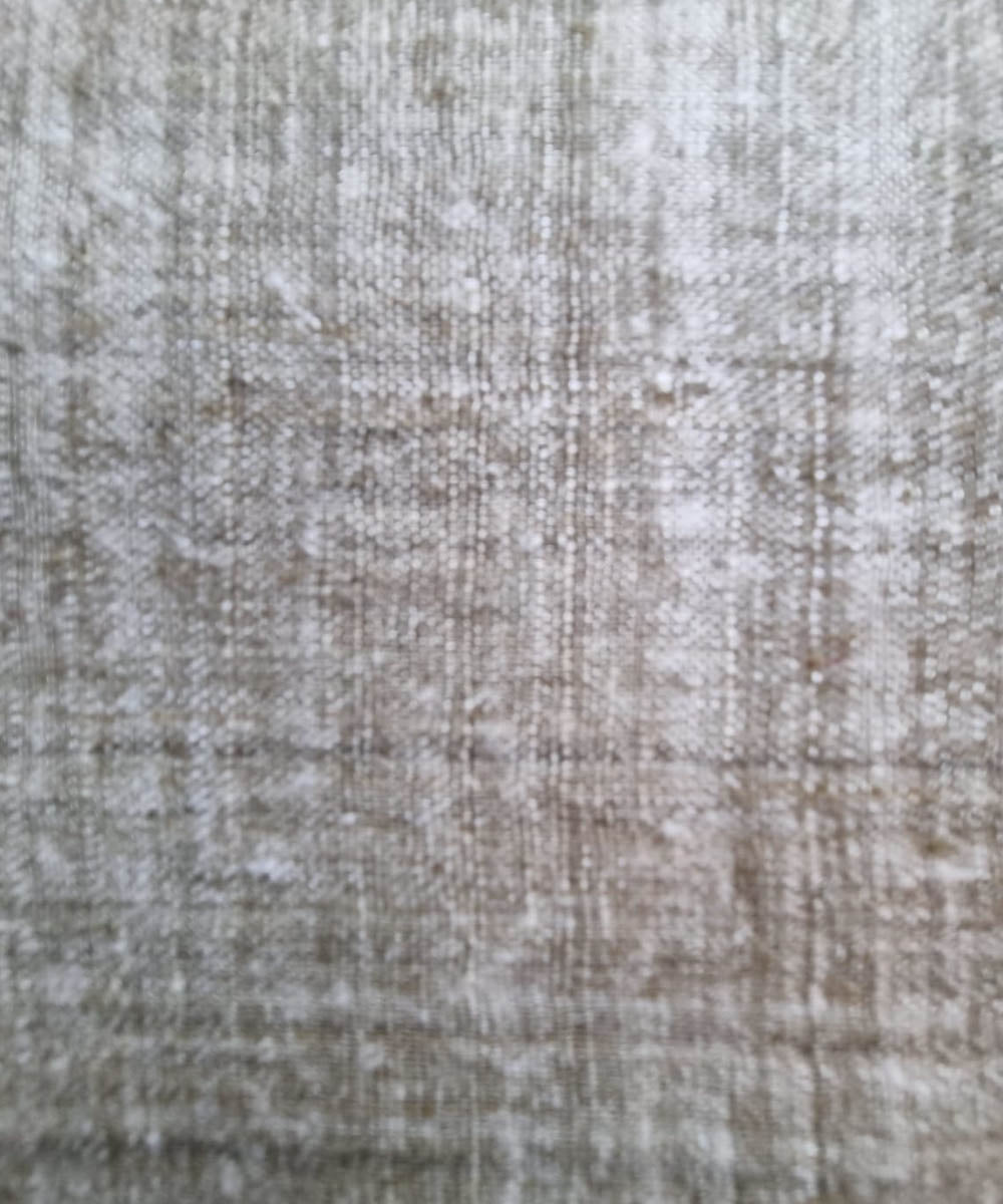 Greenish white handwoven eri silk assam fabric